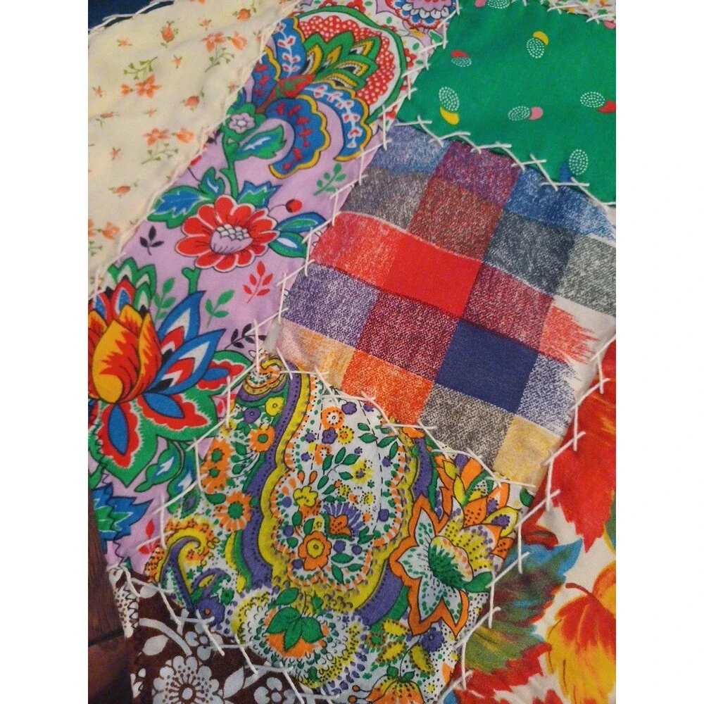 Patchwork table runner boho rustic retro colorful tapestry wallhanging handmade?